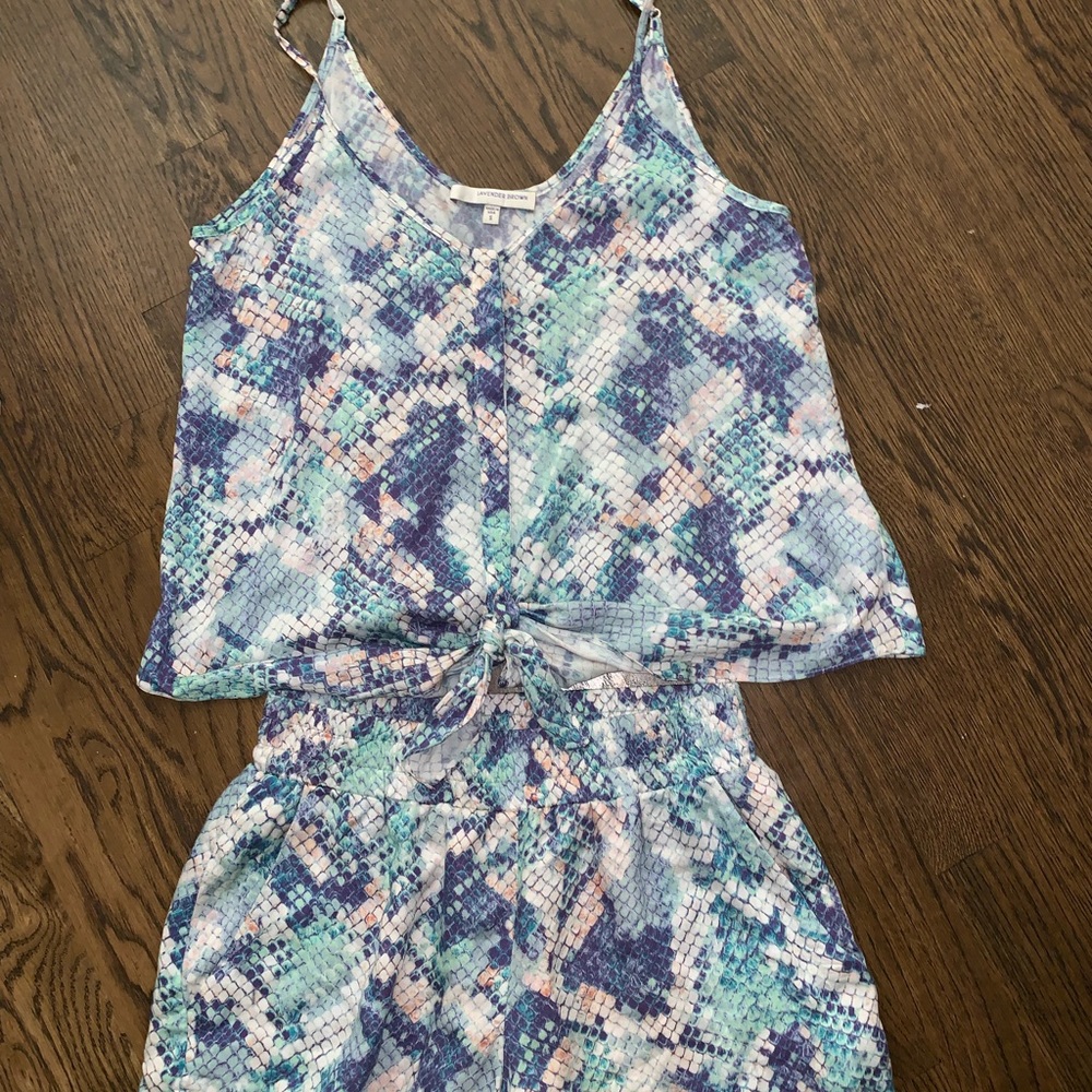 Lavender Brown top and shorts